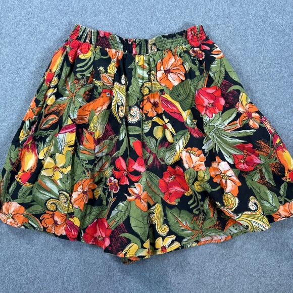 Vintage Connections Tropical Bird High Rise Shorts Women's Large 16/18 Elastic - Picture 7 of 7